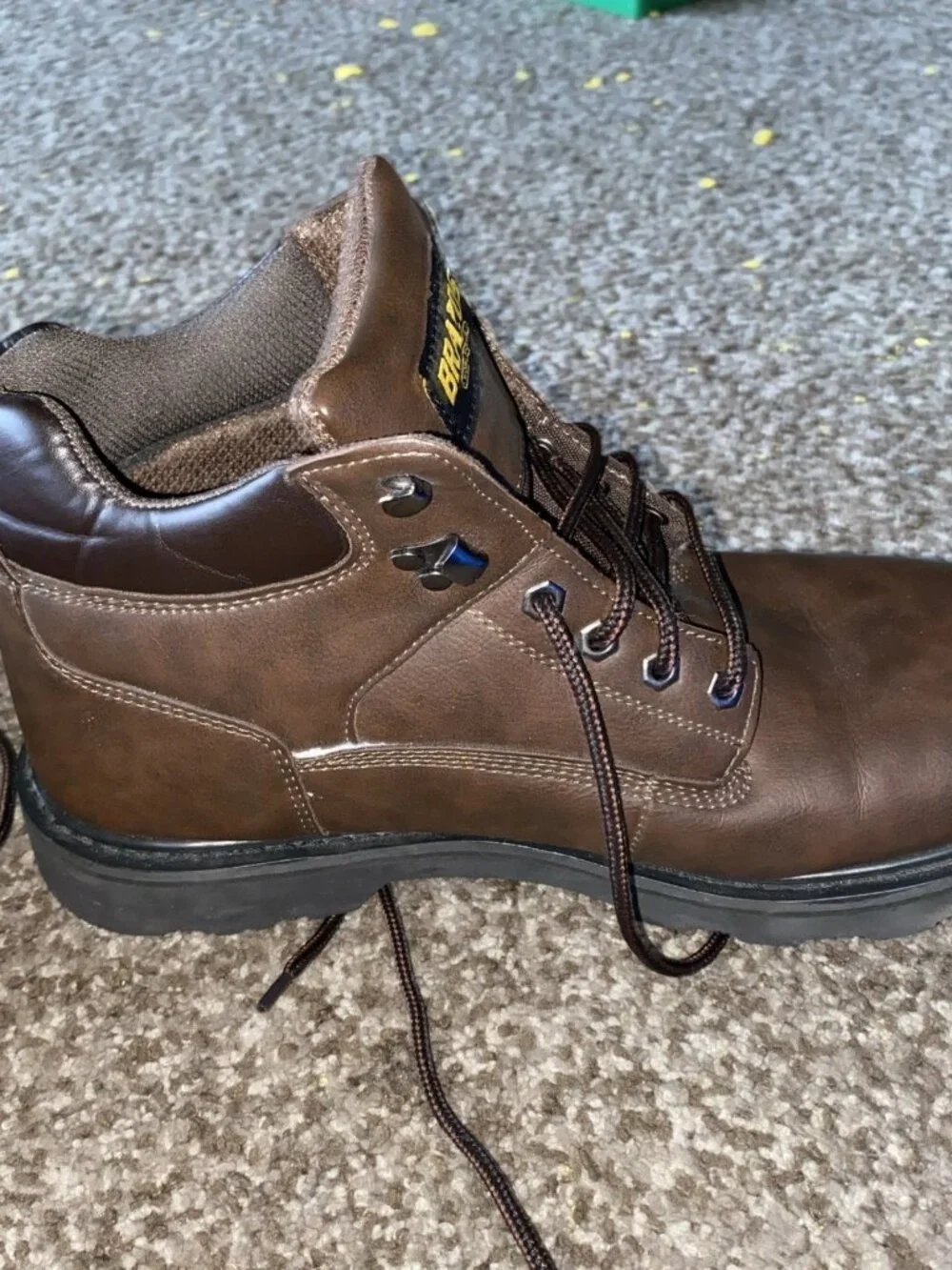 Brazos Work Force - Men's Chestnut Brown Work Boots - Size 13D - Slip & Oil Resi